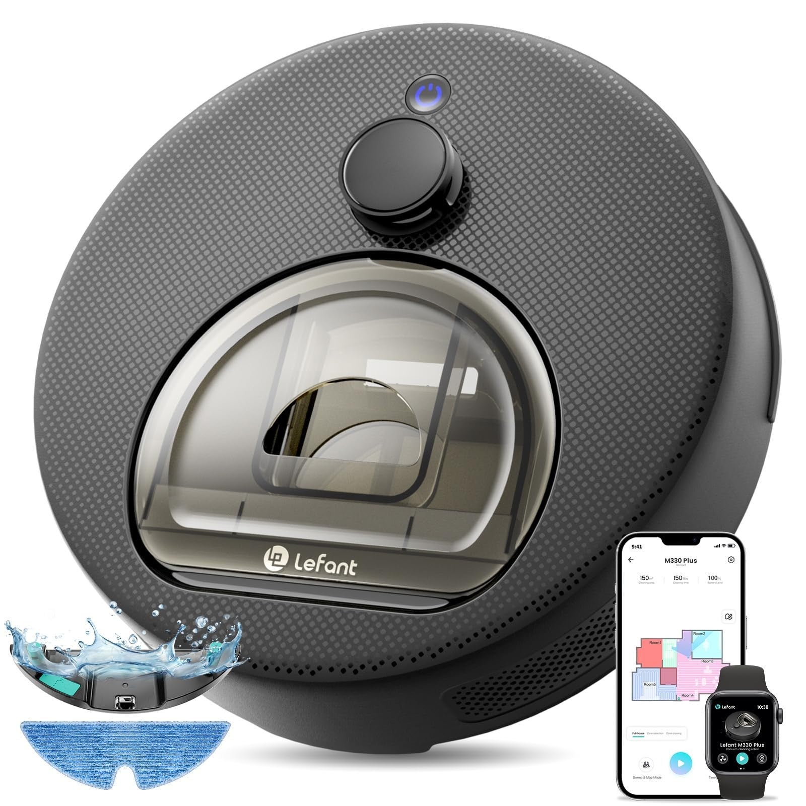 Lefant M330 Plus Robot Vacuum Cleaner Mop 5000pa Dtof Mapping Wifi Pet