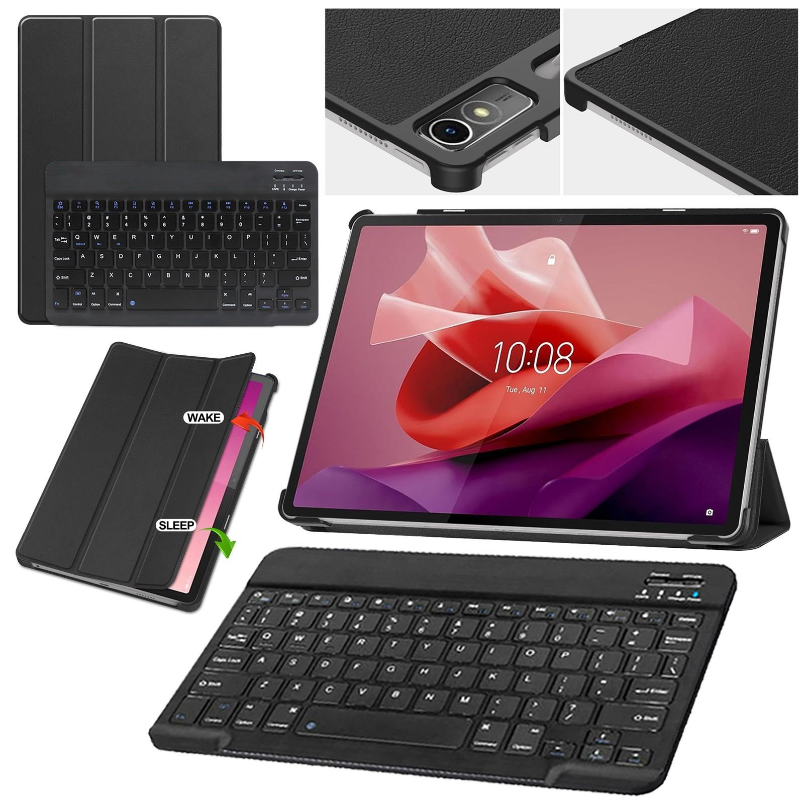 Keyboard Case For Lenovo Tab P12 2023 Tablet 12.7 Inch Folio Folding Stand Cover
