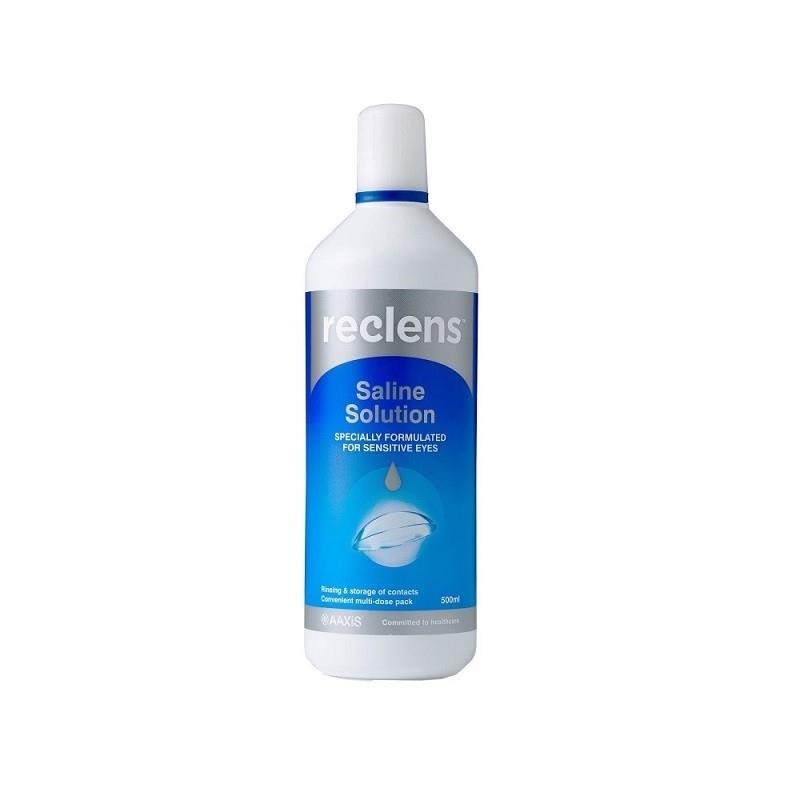 Reclens Saline Solution 500ml Normal Saline Rinsing & Storage Solution