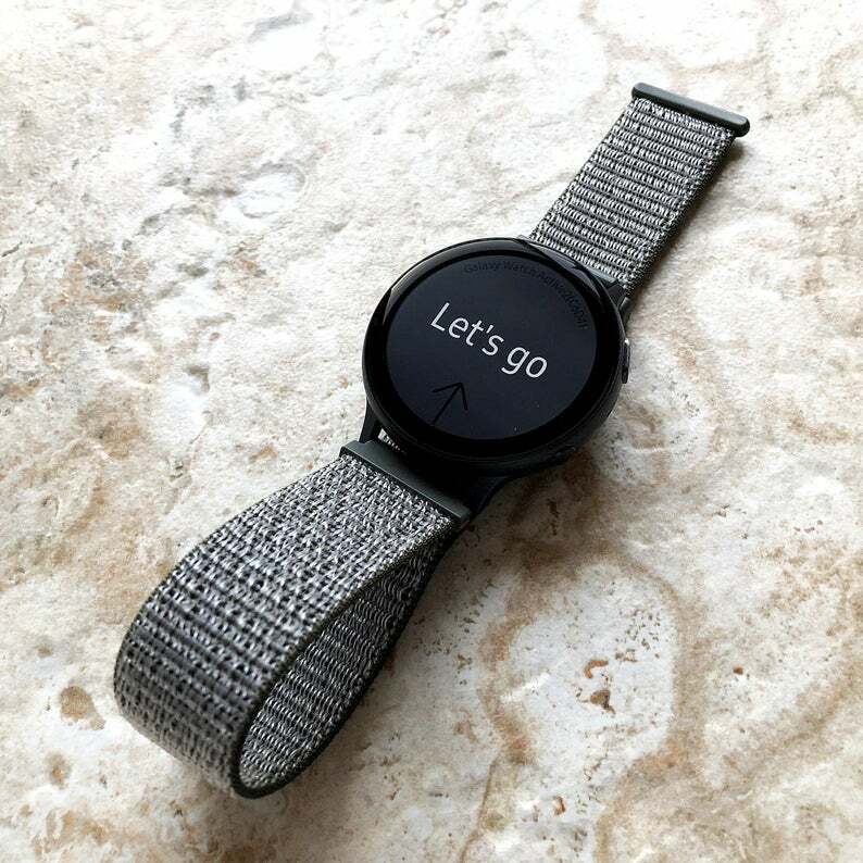 Green Olive Nylon Hook & Loop Strap Band For Garmin Vivomove Trend & Sport -b20