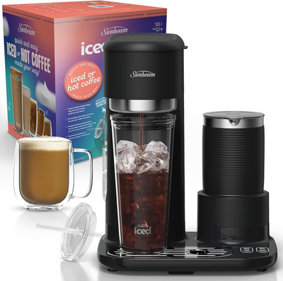 Sunbeam Iced And Hot Coffee Machine With Integrated Frother | Single Serve Coffe