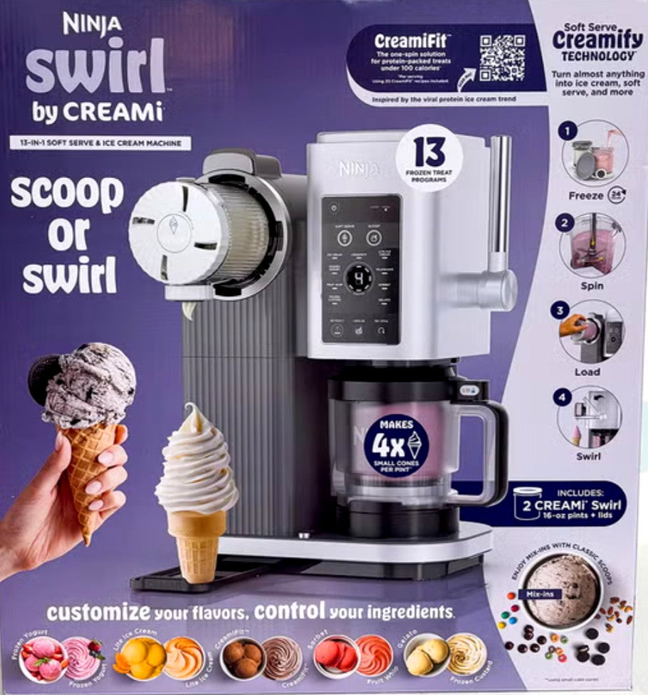 Ninja Swirl By Creami Ice Cream Maker Soft Serve Frozen Yoghurt