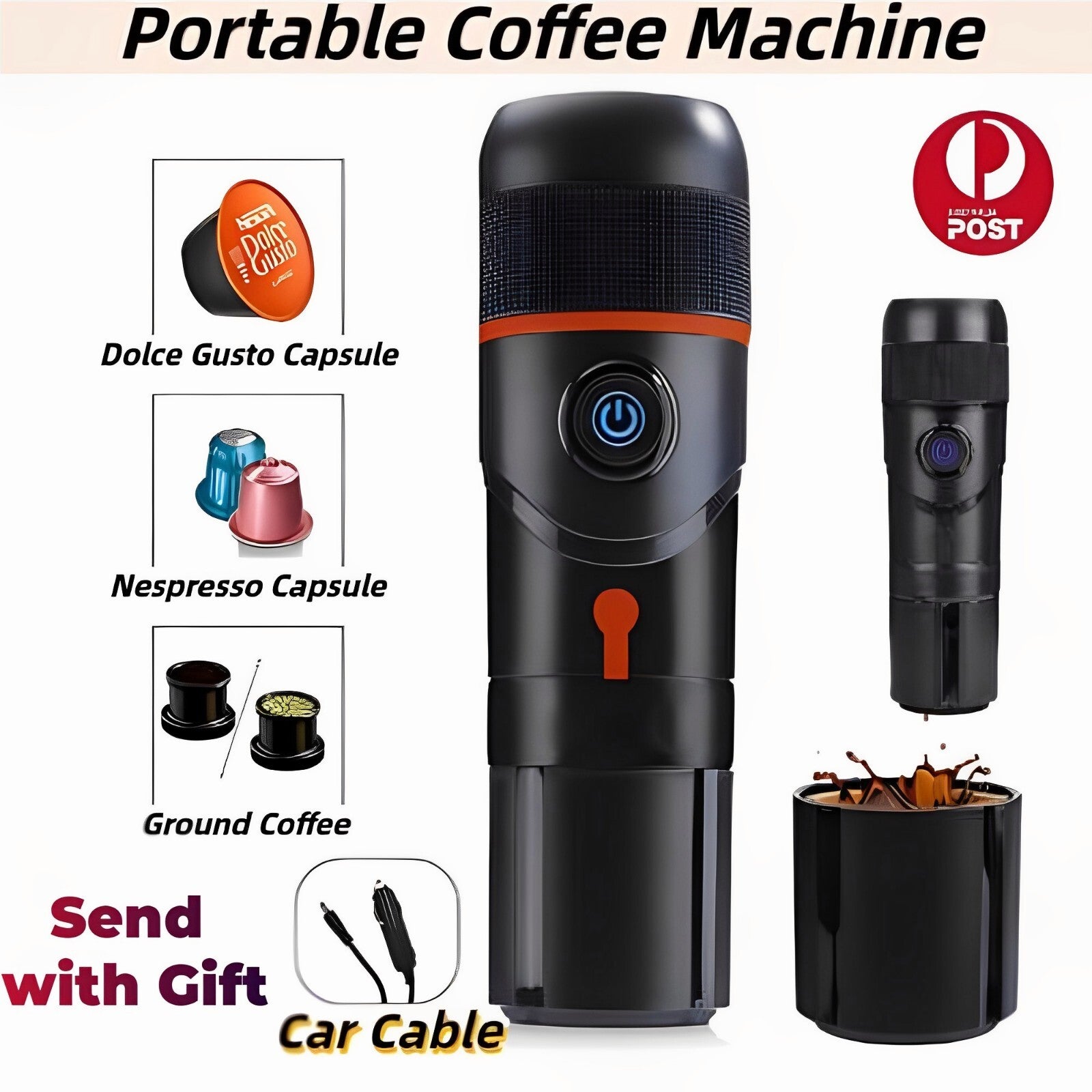 Portable Coffee Machine Auto Mini Espresso Coffe Maker For Car Travel Camping Au