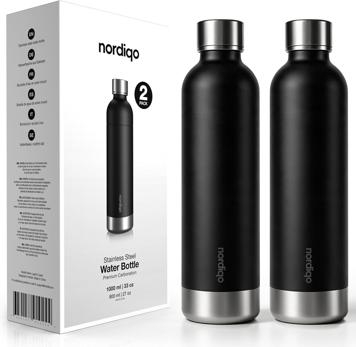 1l Stainless Steel Bottle For Aarke Carbonator 3, Sodastream Duo Also For Art &