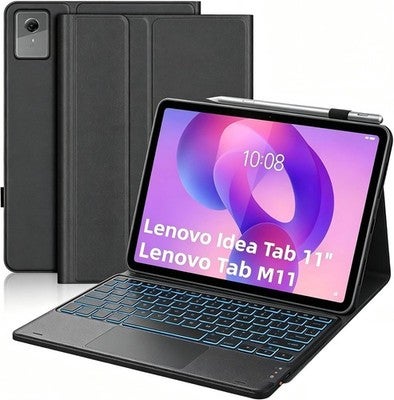 Backlit Touchpad Keyboard Case For Lenovo Idea Tab 11 Inch 2024, Black