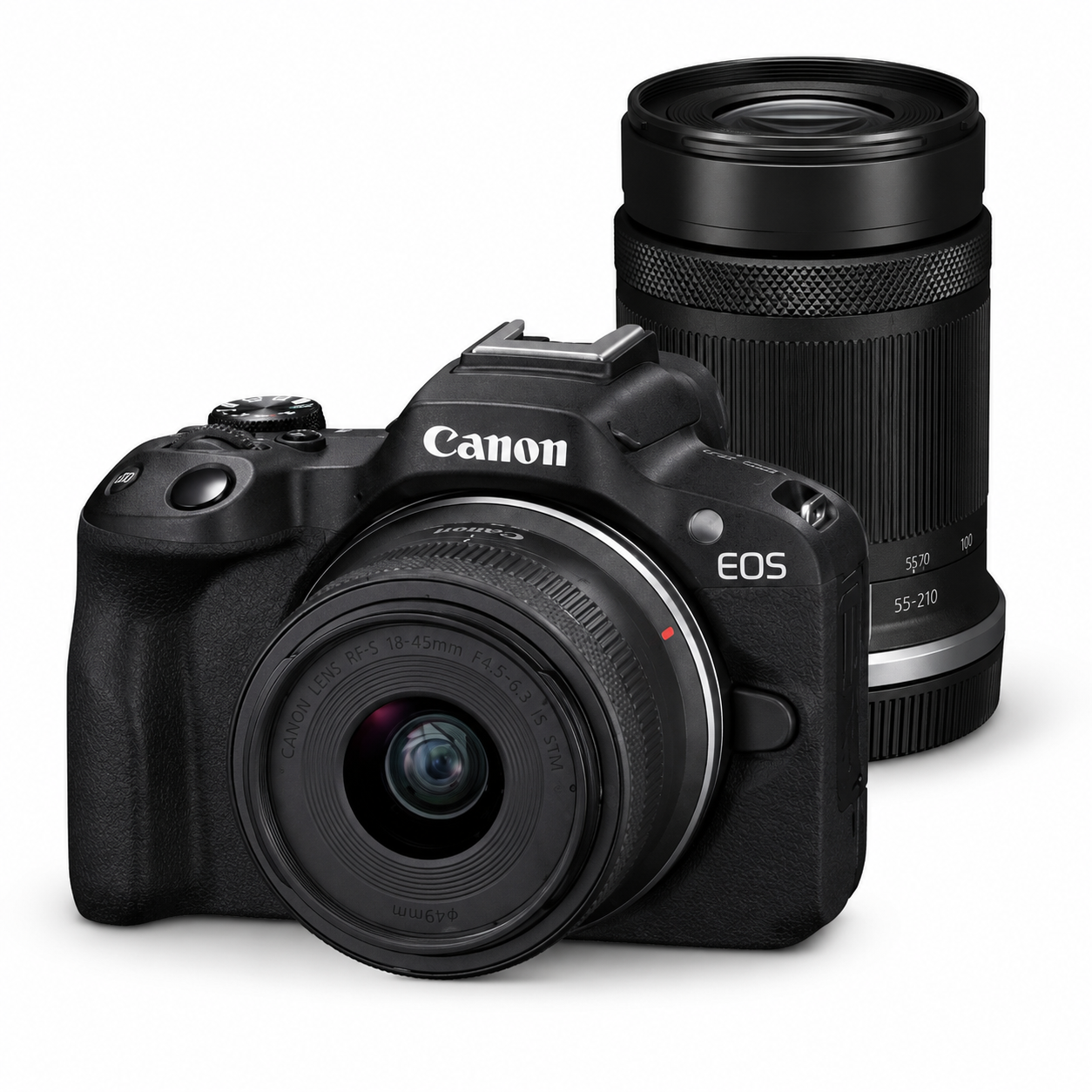 Canon Eos R50 Mirrorless Camera Kit 18-45mm & 55-210mm Lenses Black Brand