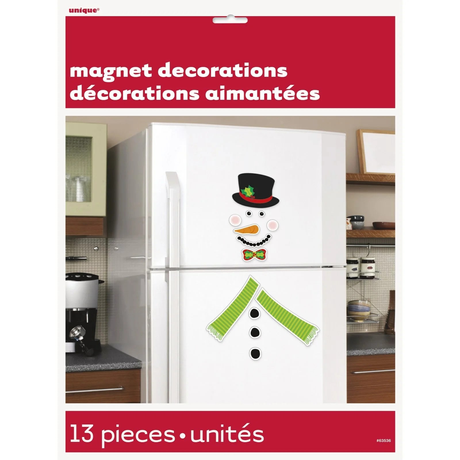 Christmas Snowman Fridge Refridgerator Magnet Decoration Set 13 Pieces