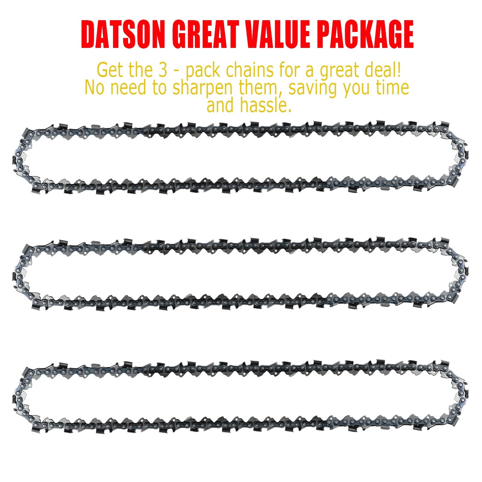3x Chainsaw Full Chisel Chains 325 050 72dl For Ryobi Rcs5145n 18" Bar