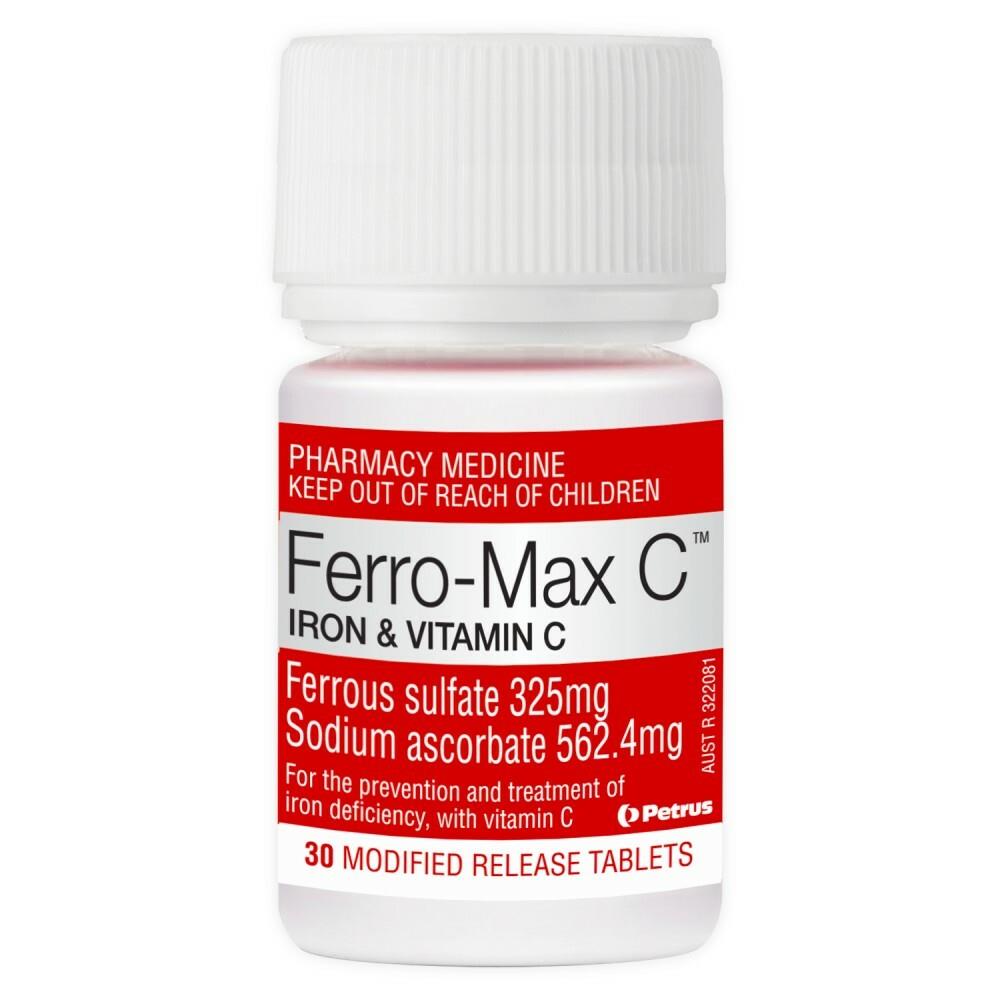 Ferro-max C Iron & Vitamin C 30 Modified Release Tablets (ferro-grad C