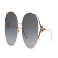 GUCCI Woman Sunglasses GG0225S - Frame color: Gold Clear, Lens color: Grey Gradient