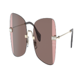 MIU MIU Woman Sunglasses MU 50WS - Frame color: Pale Gold, Lens color: Pink Gradient Sharp Grey