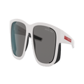 PRADA LINEA ROSSA Man Sunglasses PS 07WS - Frame color: White Rubber, Lens color: Polarized Dark Grey