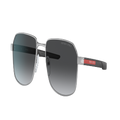PRADA LINEA ROSSA Man Sunglasses PS 54WS - Frame color: Silver, Lens color: Polarized Grey Gradient