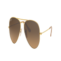 RAY-BAN Unisex Sunglasses RB3025 Aviator Gradient - Frame color: Gold, Lens color: Brown