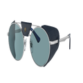 PERSOL Unisex Sunglasses PO2496SZ - Protector - Frame color: Silver, Lens color: Blue Polarized