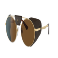 PERSOL Unisex Sunglasses PO2496SZ - Protector - Frame color: Gold, Lens color: Polar Brown
