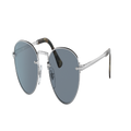 PERSOL Unisex Sunglasses PO2491S - Frame color: Silver, Lens color: Light Blue