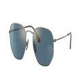 RAY-BAN Unisex Sunglasses RB8148 Hexagonal Titanium - Frame color: Gunmetal, Lens color: Polarized Blue Mirror Gold
