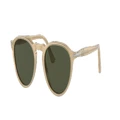 PERSOL Unisex Sunglasses PO3286S - Frame color: Champagne, Lens color: Green