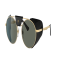 PERSOL Unisex Sunglasses PO2496SZ - Protector - Frame color: Gold, Lens color: Green Polar