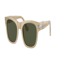 PERSOL Unisex Sunglasses PO3269S - Frame color: Champagne, Lens color: Green