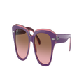 RAY-BAN Unisex Sunglasses RB9186S State Street Kids - Frame color: Violet On Transparent Pink, Lens color: Pink Gradient Brown