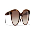CHANEL Woman Sunglasses Butterfly Sunglasses CH5414 - Frame color: Dark Tortoise & Beige, Lens color: Brown