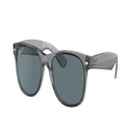 RAY-BAN Unisex Sunglasses RB2132 New Wayfarer Classic - Frame color: Transparent Grey, Lens color: Dark Blue