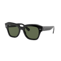 RAY-BAN Unisex Sunglasses RB2186 State Street - Frame color: Black, Lens color: Green