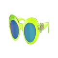 VERSACE Unisex Sunglasses VK4428U Kids - Frame color: Transparent Fluo Green, Lens color: Green Mirror Light Blue