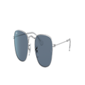 RAY-BAN Unisex Sunglasses RB9557S Frank Kids - Frame color: Silver, Lens color: Dark Blue