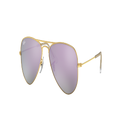 RAY-BAN Unisex Sunglasses RB9506S Aviator Kids - Frame color: Gold, Lens color: Lilac Flash