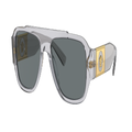 VERSACE Man Sunglasses VE4436U - Frame color: Transparent Grey, Lens color: Dark Blue
