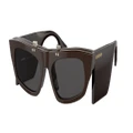 BURBERRY Woman Sunglasses BE4383 - Frame color: Brown, Lens color: Dark Grey