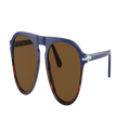PERSOL Unisex Sunglasses PO3302S - Frame color: Blue, Lens color: Brown Polarized
