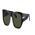 PERSOL Unisex Sunglasses PO3308S - Frame color: Black, Lens color: Green