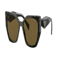 PRADA Woman Sunglasses PR 19ZS - Frame color: Black/Yellow Marble, Lens color: Dark Brown