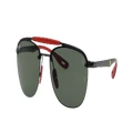 RAY-BAN Man Sunglasses RB3662M Scuderia Ferrari Collection - Frame color: Black, Lens color: Green Classic