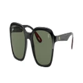 RAY-BAN Unisex Sunglasses RB4343M Scuderia Ferrari Collection - Frame color: Black, Lens color: Green Classic