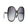 CHANEL Woman Sunglasses Square Sunglasses CH5470Q - Frame color: Black, Lens color: Grey
