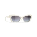 CHANEL Woman Sunglasses Cat Eye Sunglasses CH5481H - Frame color: White, Lens color: Grey