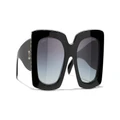 CHANEL Woman Sunglasses Square Sunglasses CH5480H - Frame color: Black & Gold, Lens color: Grey
