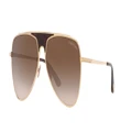 TOM FORD Unisex Sunglasses FT0935 - Frame color: Gold Pink Shiny, Lens color: Brown Grad