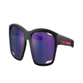 PRADA LINEA ROSSA Man Sunglasses PS 04YS - Frame color: Matte Black/Blue, Lens color: Blue Multilayer Tuning