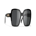 CHANEL Woman Sunglasses Square Sunglasses Alternate Fit CH5408A - Frame color: Black, Lens color: Black