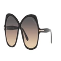 TOM FORD Woman Sunglasses FT1013 - Frame color: Black Shiny, Lens color: Grey Grad
