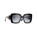 CHANEL Woman Sunglasses Square Sunglasses CH5474Q - Frame color: Black, Lens color: Grey