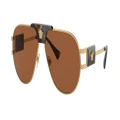 VERSACE Man Sunglasses VE2252 - Frame color: Gold, Lens color: Dark Brown