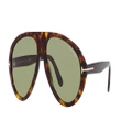 TOM FORD Man Sunglasses FT0988 - Frame color: Tortoise Black, Lens color: Green Mirror