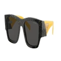 PRADA Man Sunglasses PR 10ZSF - Frame color: Black/Yellow Marble, Lens color: Dark Grey